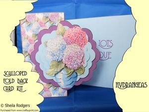 Hydrangeas Scalloped Fold Back Card Kit