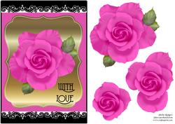 Deep Pink Rose on Bracket