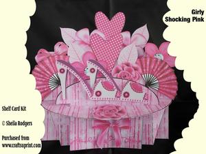 Girly Shocking Pink Shelf Card Kit