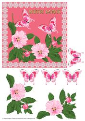 Spring Blossom and Butterflies