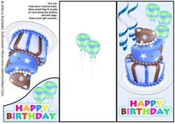 Voucher Card - Blue Birthday Cake