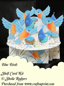 Blue Birds 3D Shelf Card Kit