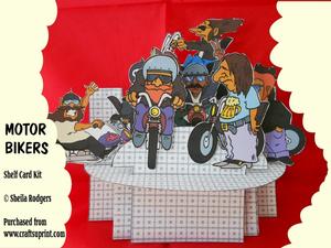 Motor Bikers 3D Shelf Card Kit