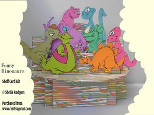 Funny Dinosaurs 3D Shelf Card Kit