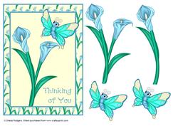 Cute Butterfly with Cala Lilies