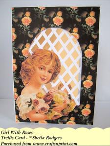Girl with Roses - Trellis Card Kit