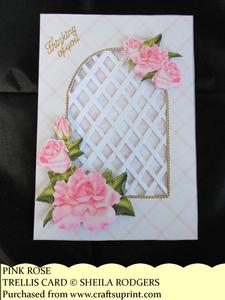 Pink Rose - Trellis Card Kit