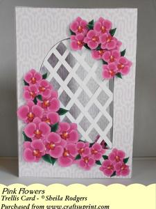 Pink Flowers - Trellis Card Kit
