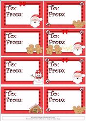 Red Christmas Gift Tags