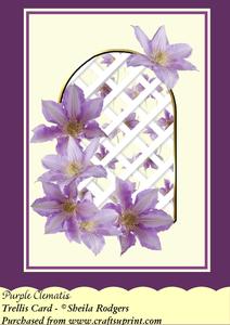 Purple Clematis - Trellis Card Kit