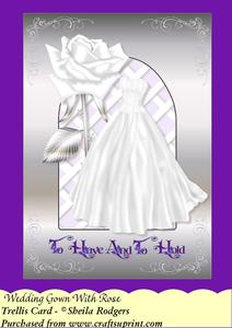 Wedding Gown with Rose - Trellis Card Kit