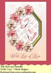 Pale Roses and Butterflies - Trellis Card Kit