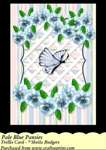 Pale Blue Pansies - Trellis Card Kit