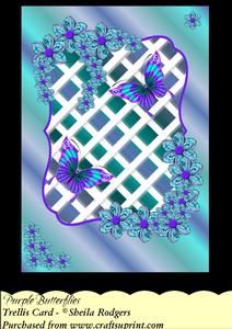 Purple Butterflies - Trellis Card Kit