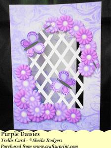 Purple Daisies - Trellis Card Kit