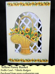 Yellow Pansy Basket - Trellis Card Kit