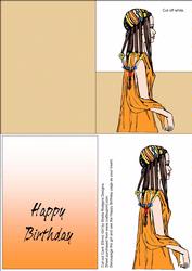Cut Out Card, Ethnic Girl