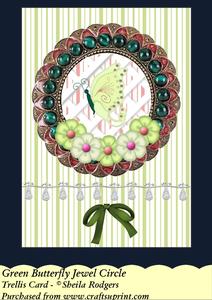 Green Butterfly Jewel Circle - Trellis Card Kit