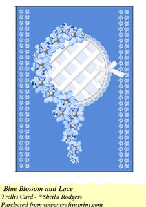 Blue Blossom and Lace - Trellis Card Kit