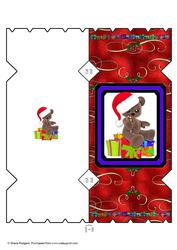 Teddy with Gifts Cracker Card