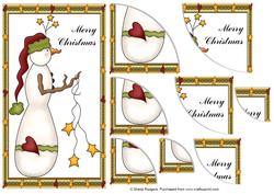 Snowman with Stars - Corner Stacker