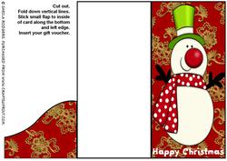Voucher Card - Snowman with Red Nose