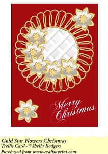 Gold Star Flowers Christmas - Trellis Card Kit