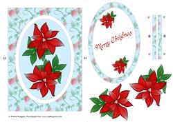 Poinsettia Oval Spinner Card
