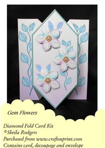 Gem Flowers - Diamond Fold Card