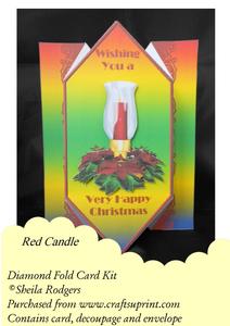 Red Candle - Diamond Fold Card