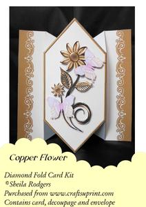 Copper Flower - Diamond Fold Card