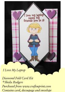 I Love My Laptop - Diamond Fold Card