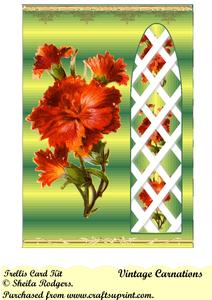 Vintage Carnations Side Trellis Card Kit