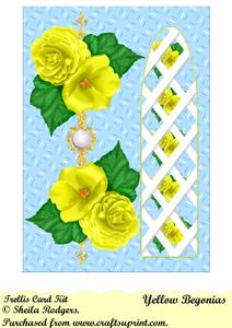 Yellow Begonias Side Trellis Card Kit