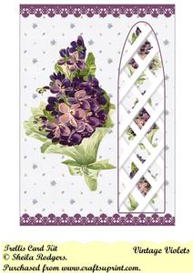 Vintage Violets Side Trellis Card