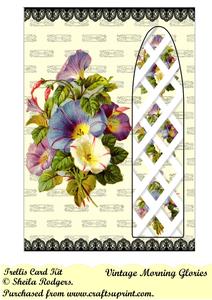 Vintage Morning Glories - Side Trellis Card