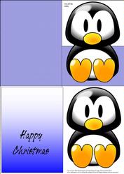 Cut Out Card, Wide Eyed Penguin