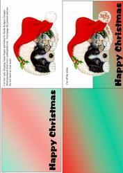 Cut Out Card, Sleeping Xmas Puppy and Kitten