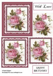 Pink Framed Rose Pyramid