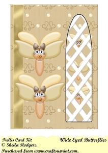 Wide Eyed Butterflies Side Trellis Card