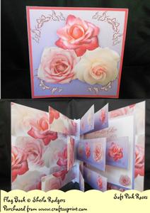 Soft Pink Roses Flag Book