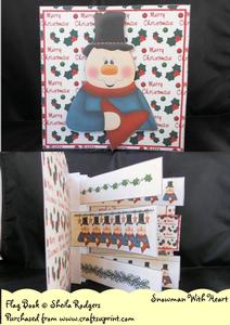 Snowman with Heart Flag Book