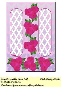 Pink Busy Lizzie Double Trellis Card Kit
