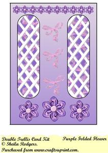 Purple Folded Flower Double Trellis Card Kit