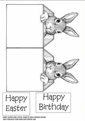 Rabbit Shaped Card, Digital Stamp