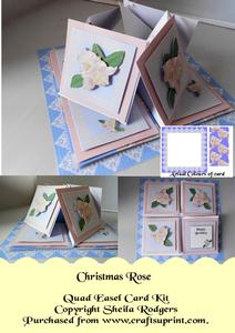 Christmas Rose Quad Easel Card Kit