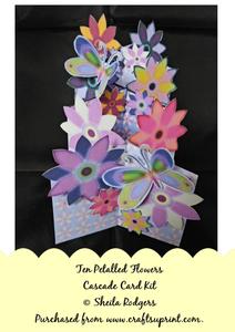 Ten Petalled Flowers Cascade Card Kit