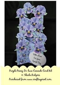 Purple Pansy Deluxe Cascade Card Kit