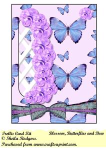 Blossom, Butterflies and Bow Left Trellis Card Kit
