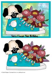 Belated Birthday Puppy in a Shoe